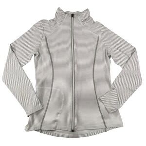 Lole Essential Jacket Womens M Striped Full Zip Athletic Performance Activewear